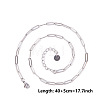 Non-Tarnish 4MM Unisex 304 Stainless Steel Paperclip Chains Necklaces AU9647-1-1