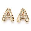 Brass Micro Pave Cubic Zirconia Pendants KK-N254-06G-A-1