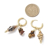 Brass Shell Shape Hoop Earrings EJEW-JE06747-02-4