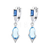 Brass Cubic Zirconia Hoop Earrings WGB9845-01-5