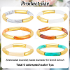 6Pcs 6 Colors Acrylic Curved Tube Beaded Stretch Braceles Set for Women BJEW-AN0001-53-7