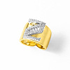 Brass Micro Pave Clear Cubic Zirconia Cuff Open Rings FS-WGA5D1D-26-1