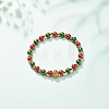 Alloy Gender Symbol & Glass Round Beaded Stretch Bracelet for Women BJEW-JB08511-03-2