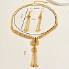 Vintage Alloy Hollow Teardrop Tassel Necklace & Earrings Sets for Women VM3749-2