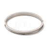 Egg Shaped 201 Stainless Steel Grooved Hinged Bangles LS-STAS-G306-04P-2