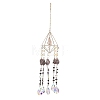 Rough Raw Natural Amethyst Wind Chime HJEW-P015-08-1