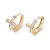 Brass Micro Pave Cubic Zirconia Hoop Earrings KK-CBACA55-18G-2