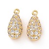 Brass Micro Pave Clear Cubic Zirconia Charms ZIRC-F133-03G-2