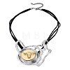 Alloy Cattle Head Pendant Imitation Leather Cord 3-Strand Necklaces for Women WG24E1E-01-5
