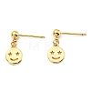 Rack Plating Brass Smiling Face Dangle Stud Earrings KK-C026-03G-1