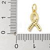 Rack Plating Brass Micro Pave Cubic Zirconia Pendants KK-K392-46G-3