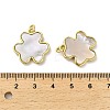 Brass Pave Shell Pendants KK-K365-08A-G-3