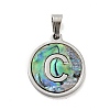 304 Stainless Steel with Paua Shell Pendants STAS-G268-02C-P-2