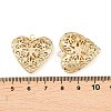 Hollow Heart Brass Locket Pendants KK-K414-12C-G-3