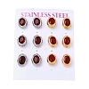 6 Pairs 304 Stainless Steel Pave Cubic Zirconia Stud Earrings SA-CBADCF0-04GP-01-4