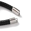 Men's Braided Black PU Leather Cord Bracelets BJEW-K243-19AS-4
