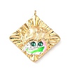 Brass Micro Pave Cubic Zirconia Enamel Pendants KK-L250-08G-10-1