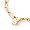 Brass Flower Charm Bracelets BJEW-JB05830-03-2