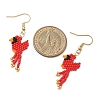 304 Stainless Steel MIYUKI Glass Seed Beads Bird Dangle Earrings EJEW-MZ00555-01-4