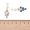 7Pcs 7 Styles Natural Mixed Gemstone with Pearl Dangle Pendants PALLOY-JF05223-4