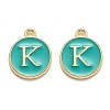 Golden Plated Alloy Enamel Charms X-ENAM-Q437-15K-1