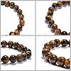 Natural Tiger Eye Beaded Stretch Bracelets B072-7-4