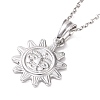 304 Stainless Steel Smiling Face Sun Pendant Necklace for Women STAS-E154-12P-1