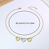 Two Tone Stainless Steel Triple Heart Pendant Necklaces for women OL9793-2