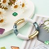 Curved Tube Beads Stretch Bracelet for Girl Women BJEW-JB06941-01-2