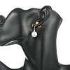Shell Pearl Beads Dangle Stud Earrings EJEW-JE07033-1