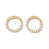 Rack Plating Brass Micro Pave Clear Cubic Zirconia Spring Gate Ring X-ZIRC-C040-25G-2