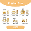 12Pcs 6 Style Brass Micro Pave Cubic Zirconia Spacer Beads KK-DC0003-52-2