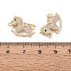 Brass Micro Pave Clear and Black Cubic Zirconia Connector Charms KK-N288-14G-3