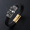 Punk Braided PU Leather Cord Bracelets TA8975-2-1