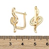 Brass Clear Cubic Zirconia Hoop Earrings EJEW-Q014-36G-3