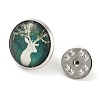 Round with Deer Glass Brooches JEWB-A022-01D-2