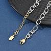 Two Tone Brass Twisted Figaro Chain Necklaces KK-C251-32GP-3