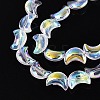 Electroplate Transparent Glass Beads Strands EGLA-N057-09A-01-3