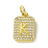 Rack Plating Brass Micro Pave Clear Cubic Zirconia Charms KK-G501-01K-G-1