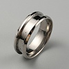 304 Stainless Steel Grooved Finger Ring Settings RJEW-WH0010-08F-P-1