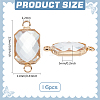 16Pcs Brass Pave Clear Glass Connector Charms FIND-BC0013-16G-2
