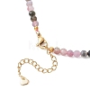 4.5MM Faceted Round Natural Multicolor Tourmaline Beaded Necklaces NJEW-JN05900-5