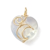 Opalite Copper Wire Wrapped Pendants PALLOY-JF02599-01-1