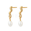 Stainless Steel with Pearl Stud Earrings for Women OJ6889-1-1