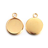 Rack Plating 304 Stainless Steel Pendant Cabochon Settings LS-X-STAS-F191-14G-C-2