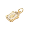 Brass Micro Pave Clear Cubic Zirconia Pendants KK-E111-31C-G-2