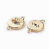 Brass Micro Pave Clear & Royal Blue Cubic Zirconia Links Connectors LS-KK-C100-40G-3
