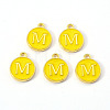 Golden Plated Alloy Enamel Charms ENAM-S118-09M-1