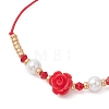 Glass Seed Bead & Resin Braided Beaded Bracelets BJEW-MZ00307-02-4