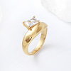 304 Stainless Steel Glass Finger Rings MD8256-3-1